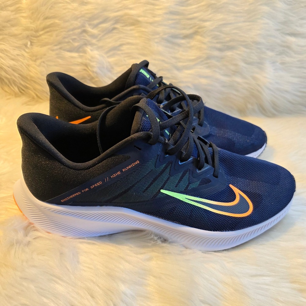 Nike Downshifter 10 Running Shoes Men's 9 Women's 10.5 Navy Orange CD0230-404